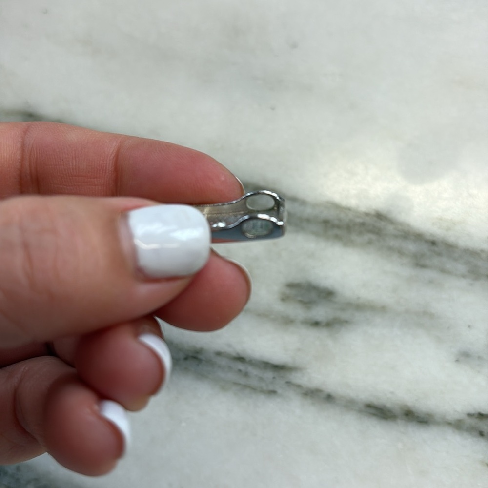 Sterling Silver Pendant with Green Lucite, crystal, etc - Picture 5 of 6